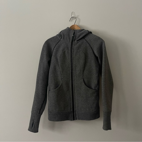 Lululemon Scuba Hoodie Heathered Speckled Black Size 4 - Picture 2 of 9